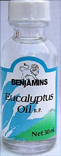 BENJAMINS EUCALYPTUS OIL 30ML 

BENJAMINS EUCALYPTUS OIL 30ML: available at Sam's Caribbean Marketplace, the Caribbean Superstore for the widest variety of Caribbean food, CDs, DVDs, and Jamaican Black Castor Oil (JBCO). 